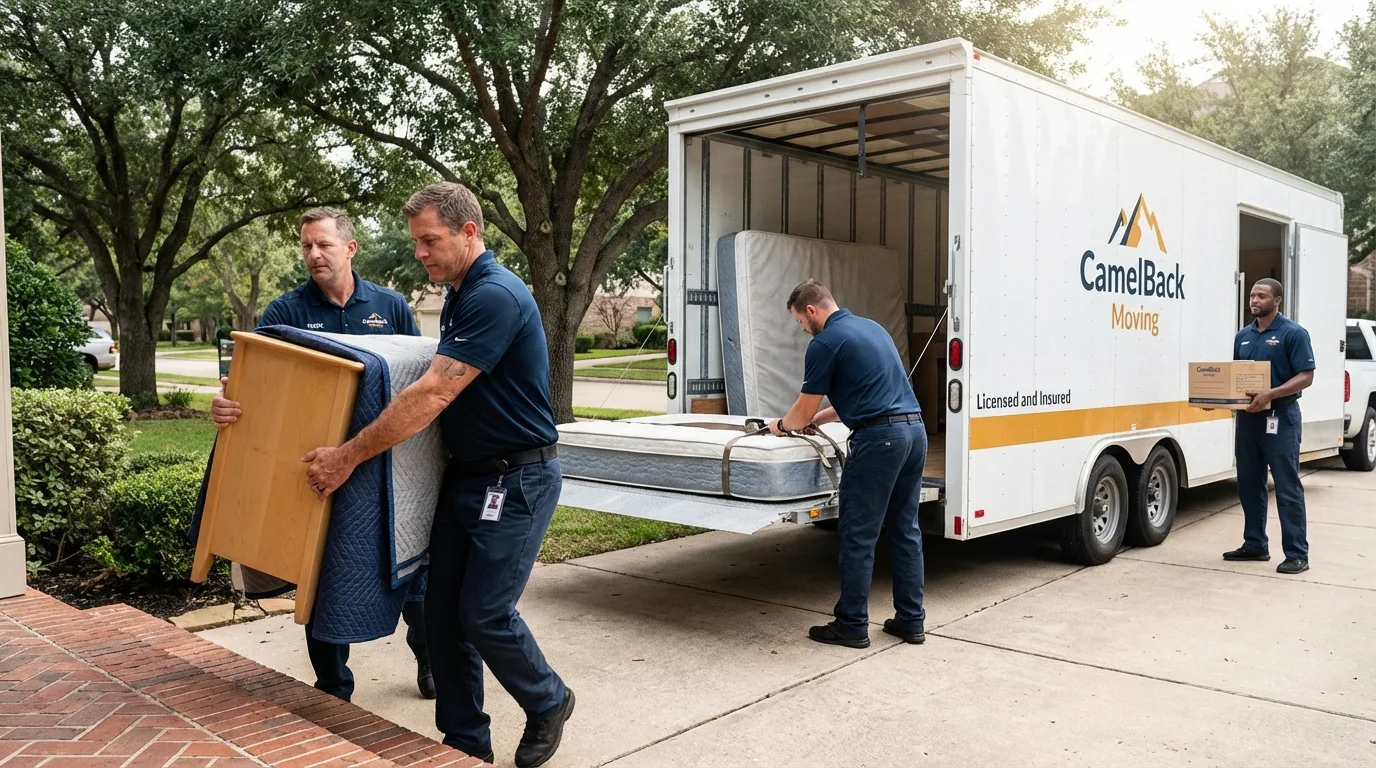 Crew loading residential truck for cross-state move from Coopersburg, PA