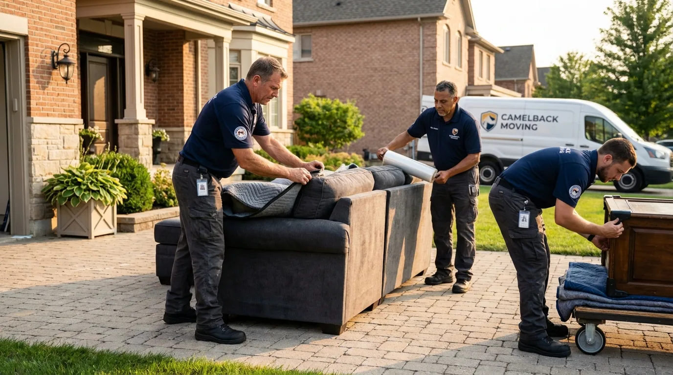 Large estate moving crew wrapping furniture in Coopersburg, PA