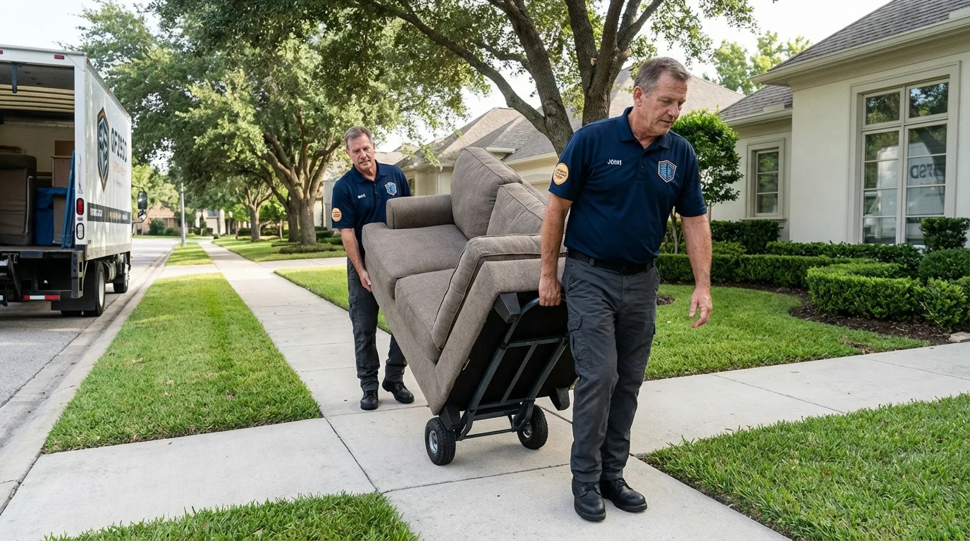 Local residential moving crew loading furniture in Coopersburg, PA