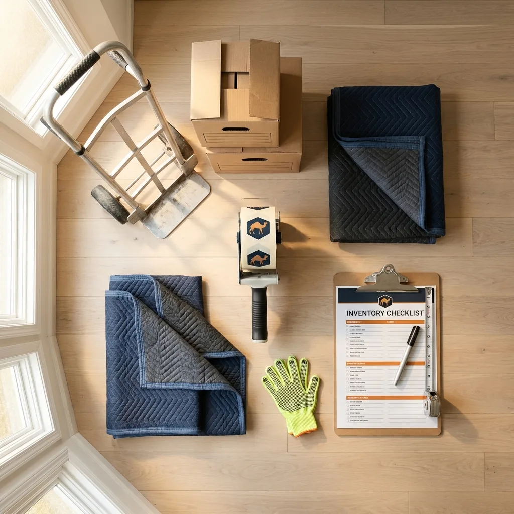 Professional moving supplies and packing materials layout for Coopersburg residential relocations